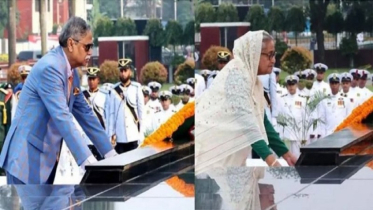 শিখা অনির্বাণে রাষ্ট্রপতি ও প্রধানমন্ত্রীর শ্রদ্ধা