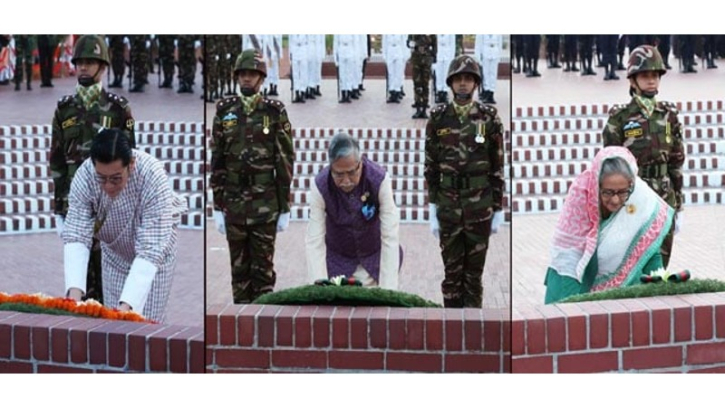 President, PM, Bhutanese King pay homage to Liberation War martyrs