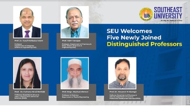 SEU Welcomes Five Newly Joined Distinguished Professors