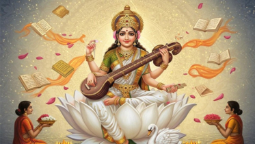 Saraswati Puja being celebrated